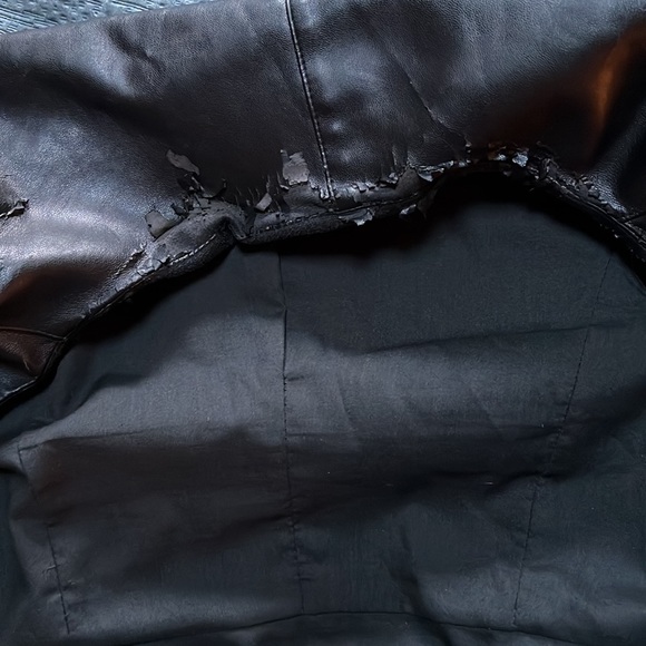 Zara faux leather black peplum jacket size large (**see description) - Picture 4 of 13